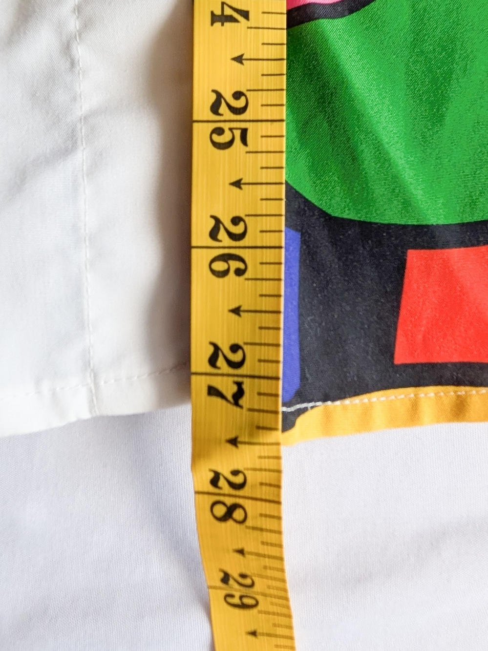 Colorful Pop Art Geometric Pattern Split Short Sleeve Collared Button-Up Small - Picture 4 of 5